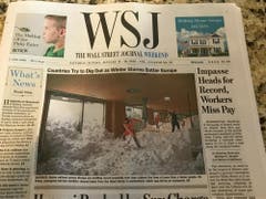 Das abgedruckte Lawinenbild von der Schwägalp im «Wall Street Journal».