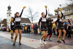 Cheerleader tanzten um die Wette. (Bild: Patrick Hürlimann, Steinhausen, 1. März 2019)