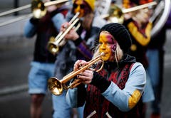 Auch für Musik war am kleinen, aber feinen Umzug gesorgt. (Bild: Stefan Kaiser, Rotkreuz, 1. März 2019)