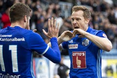 Christian Schwegler (Note 5): Zeigt defensiv eine solide Leistung. Seine Flanke auf Schürpf vor dem 1:0 ist mustergültig. (Bild: Alexandra Wey/Keystone, Luzern, 10. März 2019)