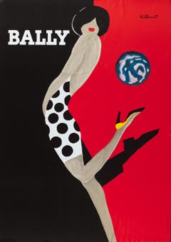 Museum für Gestaltung: Ausstellung "Bally – Swiss Shoes Since 1851". Bernard Villemot, Bally – La mappemonde, 1988, ©Bally Schuhfabriken AG