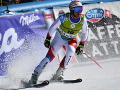 Beat Feuz (9.) ist froh, heil im Ziel angekommen zu sein (Bild: KEYSTONE/EPA/CHRISTIAN BRUNA)
