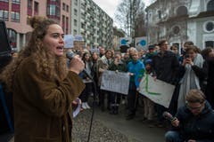 Demonstration gegen den Klimawandel in der Stadt Luzern. (Bild: Dominik Wunderli, Luzern, 15. März 2019)
