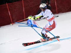 Ramon Zenhäusern ist der Meister der Doppelblock-Technik - im Final unterläuft ihm aber ein seltener Patzer (Bild: KEYSTONE/EPA TT NEWS AGENCY/PONTUS LUNDAHL)