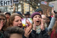 Demonstration gegen den Klimawandel in der Stadt Luzern. (Bild: Dominik Wunderli, Luzern, 15. März 2019)