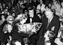 Fredy Knie jun. (Mitte) mit Grace Kelly und Prinz Albert von Monaco 1973. (Bild: PD/Archiv Circus Knie)
