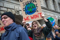 Demonstration gegen den Klimawandel in der Stadt Luzern. (Bild: Dominik Wunderli, Luzern, 15. März 2019)