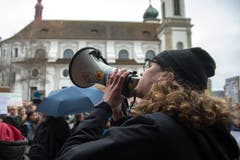 Demonstration gegen den Klimawandel in der Stadt Luzern. (Bild: Dominik Wunderli, Luzern, 15. März 2019)