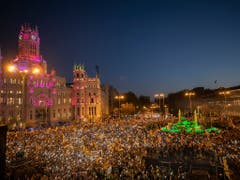 Grosskundgebung in Madrid gegen das Gerichtsverfahren gegen zwölf katalanische Separatistenführer: Tausende verlangten «Freiheit für die politischen Gefangenen». (Bild: KEYSTONE/AP/BERNAT ARMANGUE)