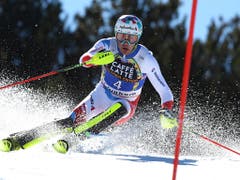 Daniel Yule hält sich am Nachmittag bei aufweichender Piste auf dem 3. Platz (Bild: KEYSTONE/AP/ALESSANDRO TROVATI)