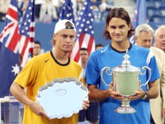 12. September 2004: Seinen 20. Titel holt Federer am US Open mit einer Galavorstellung Lleyton Hewitt (Bild: KEYSTONE/AP/RICHARD DREW)