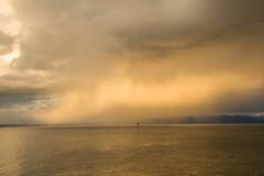 Sturm-Stimmung am Bodensee in Arbon. (Bild: Regina Rosin)