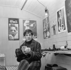 Clown Dimitri in seinem Wagen, aufgenommen am 8. Mai 1970. (Bild: Keystone /Str)