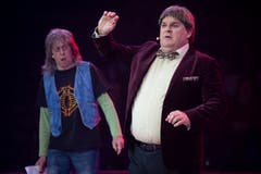 Giacobbo / Müller während ihrem Auftritt an der Premiere zur 100-Jahre-Jubiläumstournee des Circus Knie in Rapperswil (SG), am Donnerstag, 21. März 2019. (Bild: Keystone/Melanie Duchene)