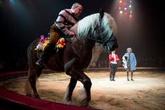 Giacobbo / Müller während ihrem Auftritt an der Premiere zur 100-Jahre-Jubiläumstournee des Circus Knie in Rapperswil (SG), am Donnerstag, 21. März 2019. (Bild: Keystone/Melanie Duchene)