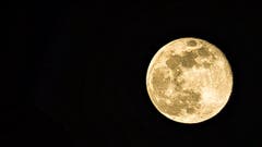 Mond über dem Engadin. (Bild: Stefan Kunz, 21. März 2019)