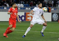 Ricardo Rodriguez, Note 4.5: Hatte schon bessere Partien. Ein paar seltene Fehler. Aktiver Start, dann nimmt der Einfluss nach vorne etwas ab. (Bild: AP Photo/Shakh Aivazov, Tiflis, 23. März 2019)