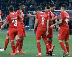 Nicht bewertbar: Renato Steffen und Djibril Sow. (Bild: AP Photo/Shakh Aivazov, Tiflis, 23. März 2019)