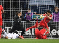 Yann Sommer, Note 4.5: Ist im Spielaufbau mehr gefordert denn als Torhüter. Machte das souverän. Muss nur einmal wirklich eingreifen. (Bild: Toto Marti/Blick/freshfocus, Tiflis, 23. März 2019)
