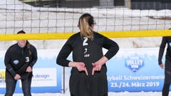 Snow-Volleyball-Schweizer-Meisterschaften in Andermatt. (Bild: Philipp Zurfluh, 24. März 2019)