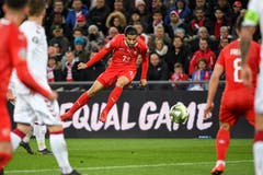 Ricardo Rodriguez, Linker Innenverteidiger, Note 5Spielt gute Seitenwechsel und einen scharfen Ball ins Zentrum vor dem 1:0. Geht zur Pause raus.(Bild: Daniela Frutiger / Freshfocus, Basel, 26. März 2019)
