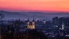 Abendrot über St. Gallen. (Bild: Luciano Pau)