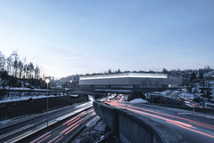 Schon bald zeigt sich die Olma so. Die Neue Halle 1 thront über der Stadtautobahn. (Bilder: zvg)