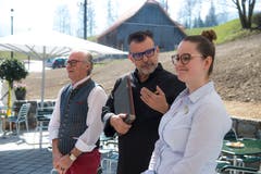 Das eingespielte Gastgeber-Trio: Erich Peterer, Thomas Häfliger und Nadja Schauber (von links ).