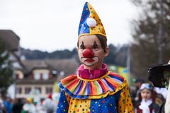 Ein ernster Clown in Altishofen. (Bild: Jakob Ineichen, Altishofen, 3. März 2019)