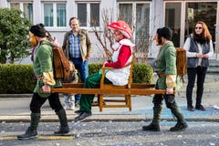 Die Maskengruppe Rigilüüt am Umzug in Meggen. (Bild: Philipp Schmidli, Meggen, 3. März 2019)