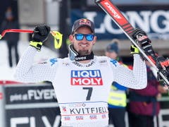 Wählte wie tags zuvor in der Abfahrt die Startnummer 7 und gewann auch den Super-G in Kvitfjell: der Südtiroler Dominik Paris (Bild: KEYSTONE/EPA NTB SCANPIX/TERJE BENDIKSBY)