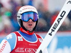 Beat Feuz erreichte mit sechs Zehnteln Rückstand auf Sieger Dominik Paris den ersten Super-G-Podestplatz der Saison (Bild: KEYSTONE/EPA NTB SCANPIX/TERJE BENDIKSBY)
