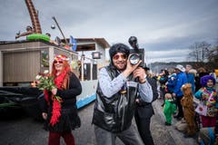 Die Alberswiler Muggenzünftler (Bild: Roger Grütter, Ettiswil, 3. März 2019).