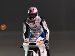 Der Zürcher Jesko Raffin profitierte in der letzten Runde vom Ausfall von Dominique Aegerter und rutschte noch als 15. auf einen WM-Punkterang (Bild: KEYSTONE/EPA/NOUSHAD THEKKAYIL)