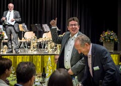 Ehrengast des Abends ist Albert Rösti, Präsident der SVP Schweiz. (Bild: Andrea Stalder)