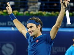 Eine Erlösung: Roger Federer jubelt nach dem verwerteten Matchball (Bild: KEYSTONE/EPA/ALI HAIDER)