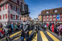 Guuggenmusik Fläckegosler. (Bild: Pius Amrein, Rothenburg, 5. März 2019)