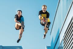 Zeigen Rope Skipping in Perfektion: Monica Teo aus Baar und der Krienser Matthias Zedi. (Bild: Dominik Wunderli, Kriens, 30. März 2019)
