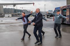 VR-Präsident Heinz Keller (links) und Direktor Jürg Balsiger von den Stanserhornbahnen.
