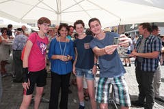 Auf der Bundesratsreise macht Doris Leuthard Halt in Sarnen. (Bild: Roger Zbinden, 7. Juli 2017)