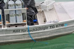 Das Boot des Thurgauer Amts für Archäologie. (Bild: Donato Caspari)