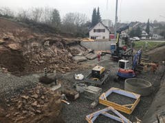 Auf dieser Baustelle wurde die Sprengung durchgeführt.