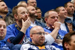 Zuger Fans. (Bild: Marc Schumacher/freshfocus, Zug, 13. April 2019)