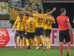 Das ständige Bild der laufenden Saison: YB jubelt. (Bild: KEYSTONE/URS FLUEELER)