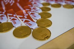 Die Medaille für die Sieger. (Bild: Roger Grütter, Nottwil, 13. April 2019)