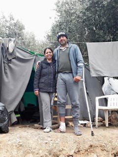 Zwei Flüchtlinge, die Gretler verarztet hat. (Bild: Cécile Gretler)