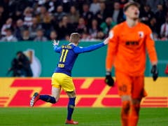 Leipzigs Timo Werner setzt nach seinem Führungstreffer in der 74. Minute zum Torjubel an - es war aber noch nicht der Siegtreffer (Bild: KEYSTONE/EPA/ROLAND WITTEK)