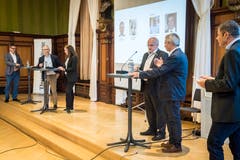 Während des TZ-Podiums im Rathaus Weinfelden. (Bild: Reto Martin)