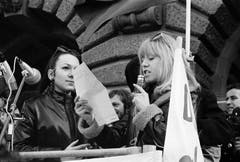 Am 1. März 1969 beteiligten sich über 5000 Frauen und Männer am «Marsch auf Bern», um für das Frauenstimmrecht zu demonstrieren. (Bild Joe Widmer/Keystone)