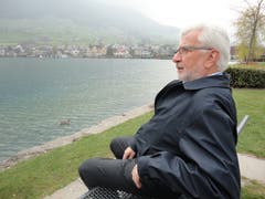 Sepp Barmettler an seinem Lieblingsplatz am Aawasserwegg. (Bild: Ruedi Wechsler, Buochs, 12. April 2019)